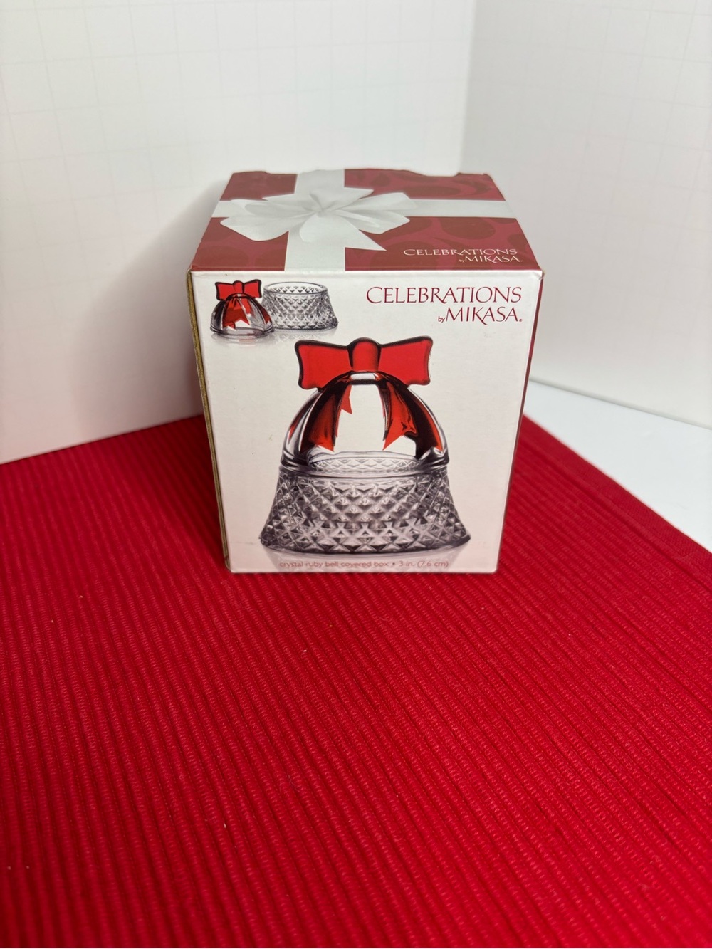 Mikasa Crystal Ruby Bell Covered Box 
“Celebrations” From The Rejoice Collection